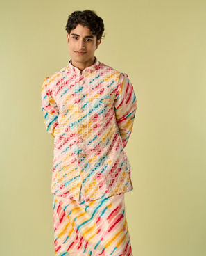 Diwas Men Enthralling Rani Yellow Kurta Jacket Set