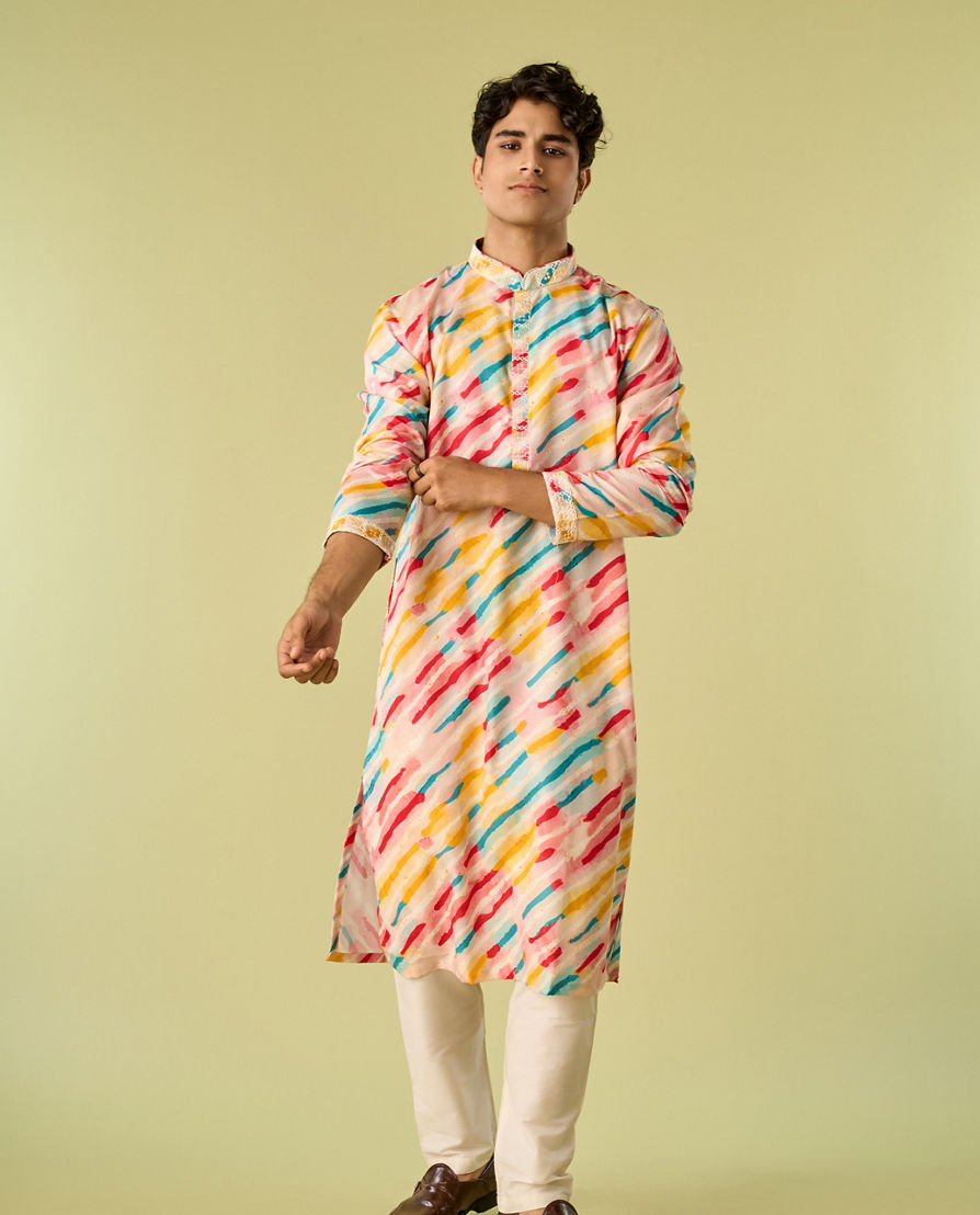 Diwas Men Enthralling Rani Yellow Kurta Jacket Set