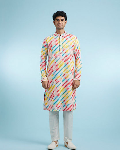 Diwas Men Enthralling Rani Yellow Kurta Jacket Set