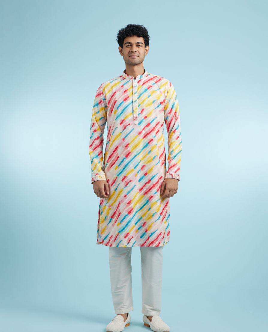 Diwas Men Enthralling Rani Yellow Kurta Jacket Set