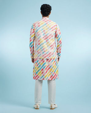 Diwas Men Enthralling Rani Yellow Kurta Jacket Set