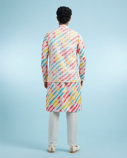 Diwas Men Enthralling Rani Yellow Kurta Jacket Set