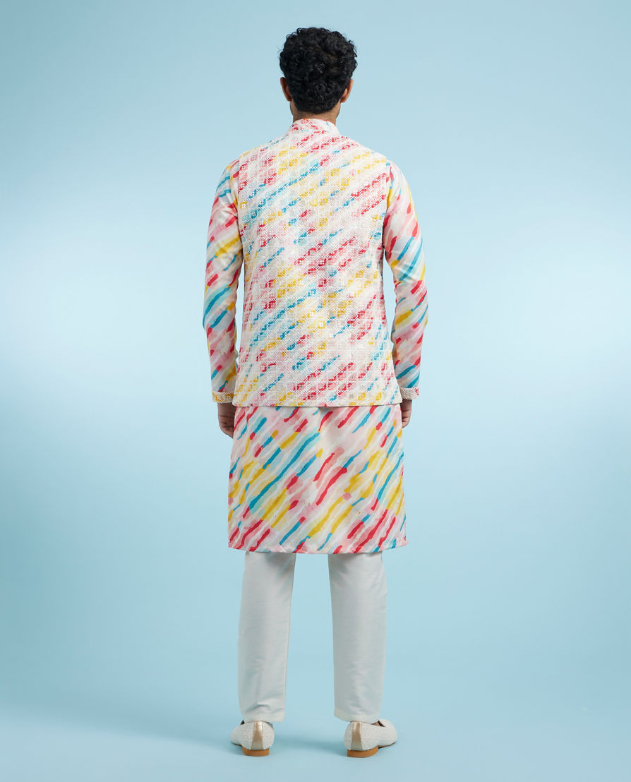 Diwas Men Enthralling Rani Yellow Kurta Jacket Set