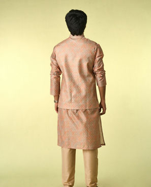 Diwas Men Fawn Elegance Kurta Jacket Set
