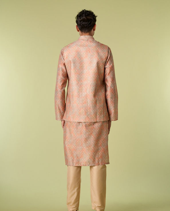 Diwas Men Fawn Elegance Kurta Jacket Set