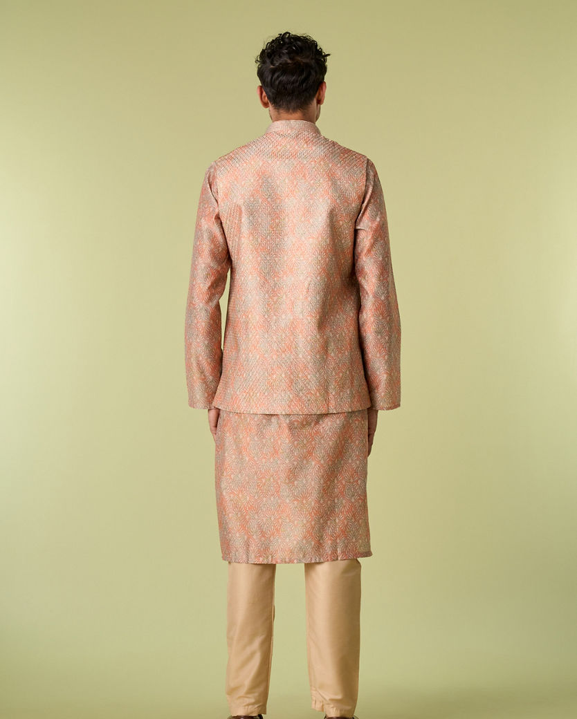 Diwas Men Fawn Elegance Kurta Jacket Set