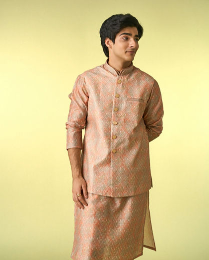 Diwas Men Fawn Elegance Kurta Jacket Set