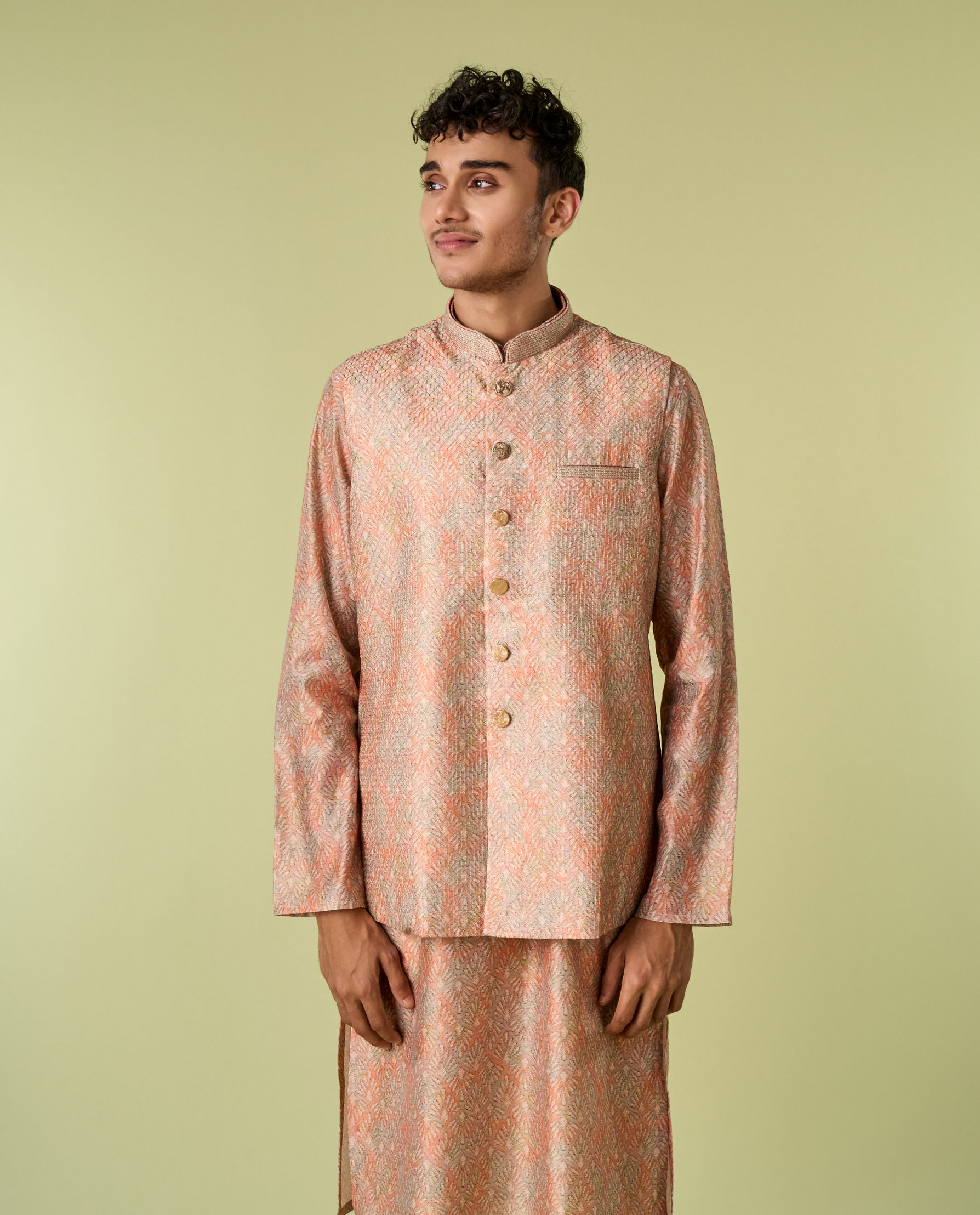 Diwas Men Fawn Elegance Kurta Jacket Set