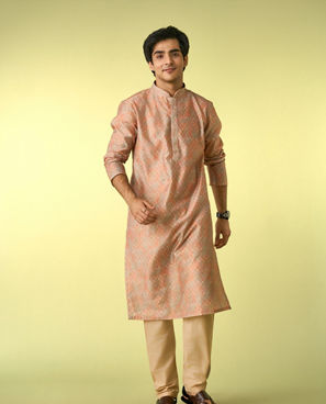 Diwas Men Fawn Elegance Kurta Jacket Set