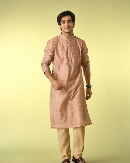 Diwas Men Fawn Elegance Kurta Jacket Set