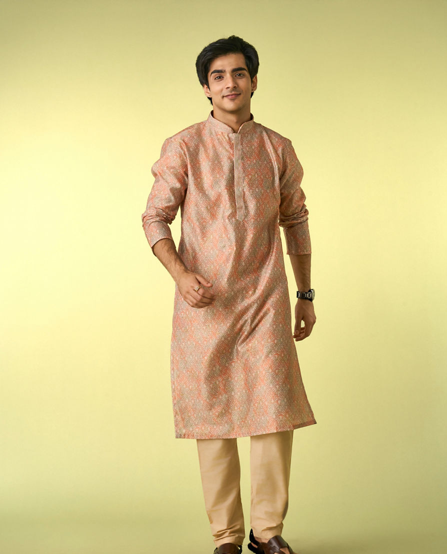 Diwas Men Fawn Elegance Kurta Jacket Set