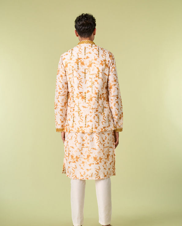 Diwas Men Enigmatic Cream Kurta Jacket Set