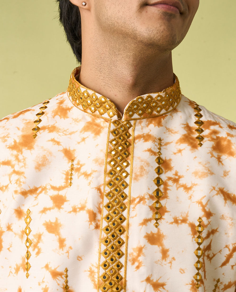 Diwas Men Enigmatic Cream Kurta Jacket Set