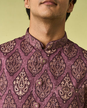 Diwas Men Purple Majesty Kurta Jacket Set