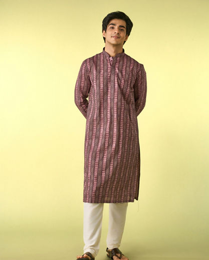 Diwas Men Purple Majesty Kurta Jacket Set