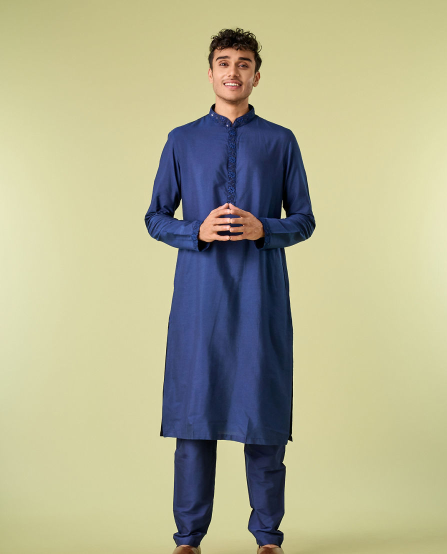 Diwas Men Blue Elegance Kurta Jacket Set