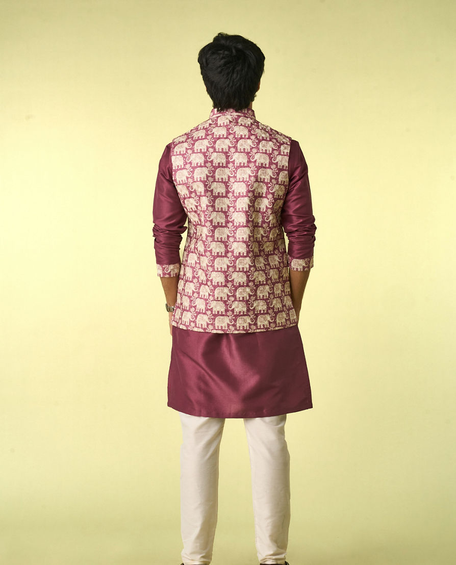 Diwas Men Dusty Pink Radiance Kurta Jacket Set
