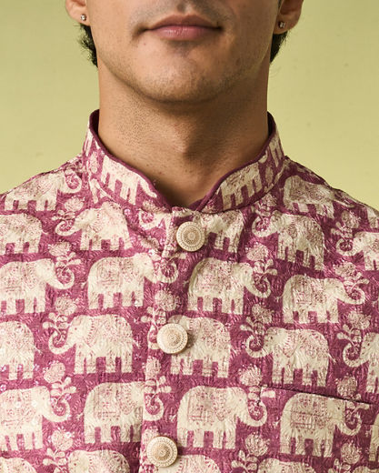 Diwas Men Dusty Pink Radiance Kurta Jacket Set