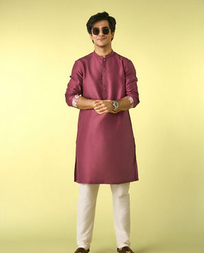 Diwas Men Dusty Pink Radiance Kurta Jacket Set