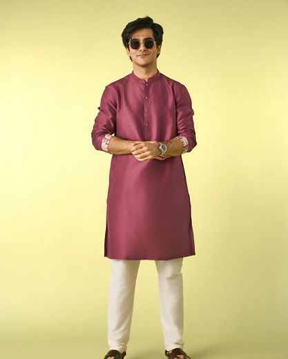 Diwas Men Dusty Pink Radiance Kurta Jacket Set