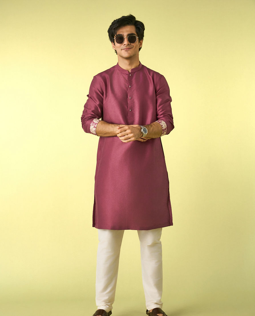 Diwas Men Dusty Pink Radiance Kurta Jacket Set