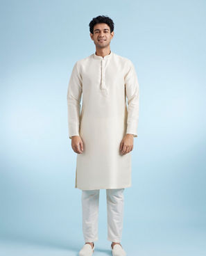 Diwas Men Radiant Cream Kurta Jacket Set