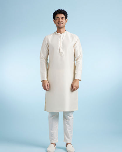 Diwas Men Radiant Cream Kurta Jacket Set