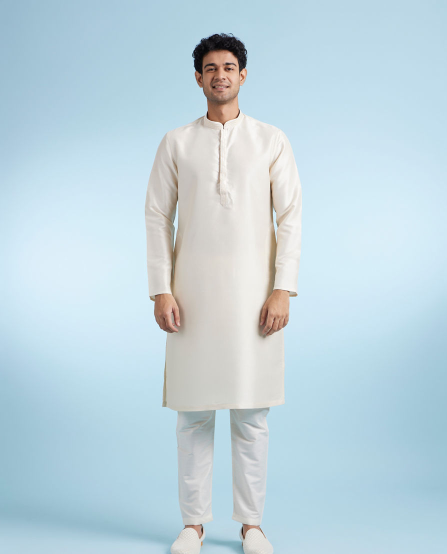 Diwas Men Radiant Cream Kurta Jacket Set
