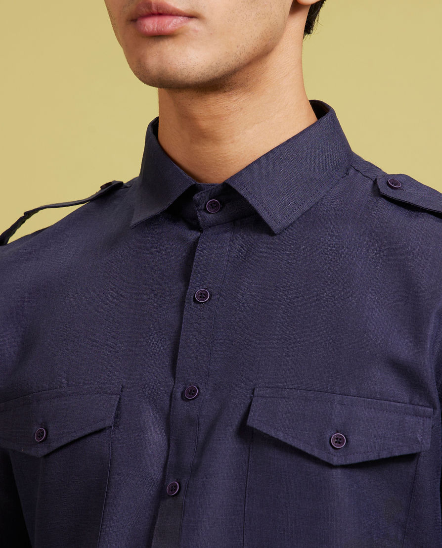 Diwas Men Midnight Blue Pathani Set