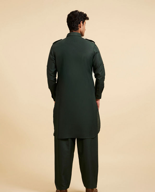 Diwas Men Bottle Green Pathani Set