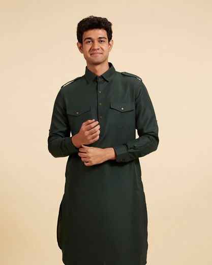 Diwas Men Bottle Green Pathani Set