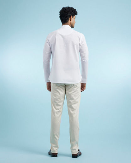 Diwas Men White Festive Short Kurta