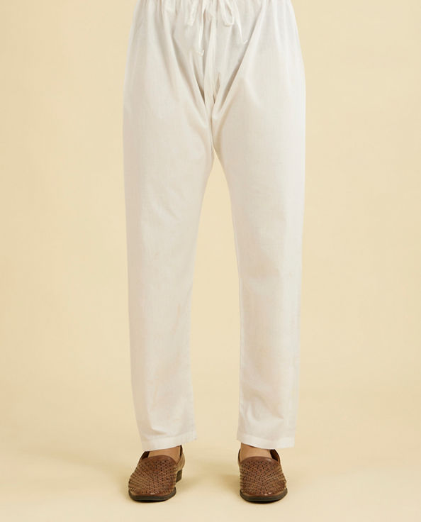 Diwas Men Majestic White Cotton Pyjama
