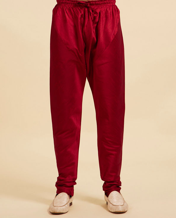 Diwas Men Maroon Red Churidar Pants