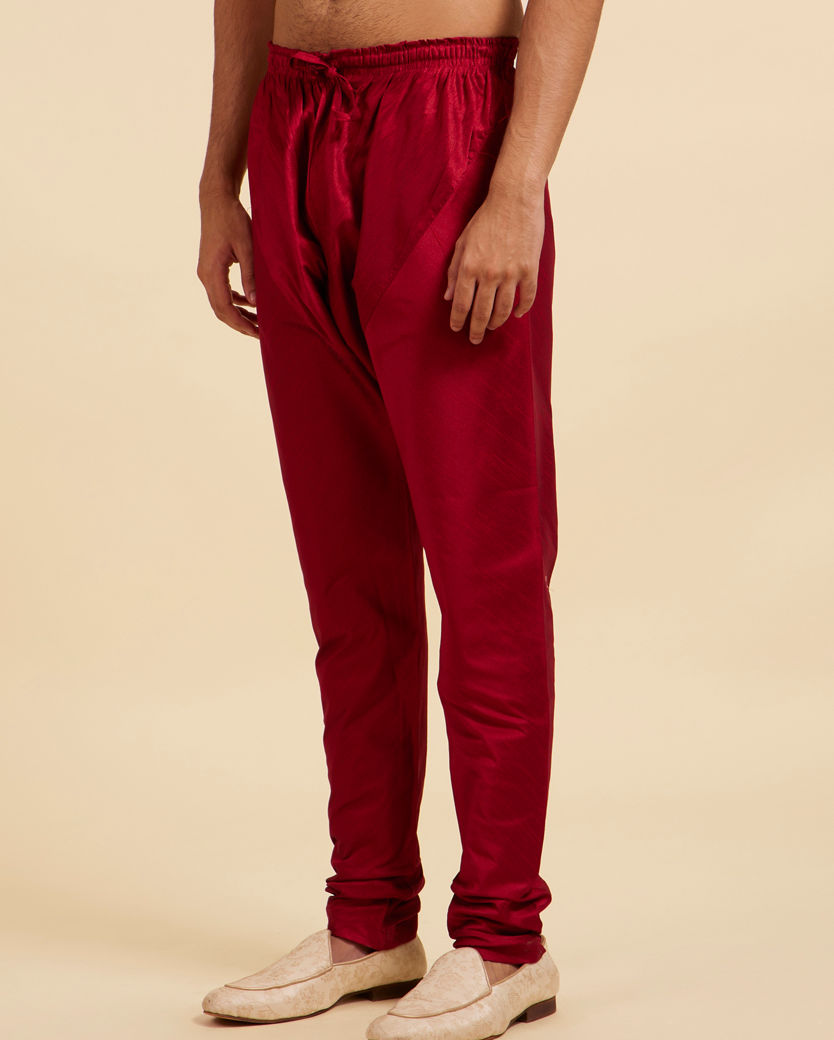 Diwas Men Maroon Red Churidar Pants