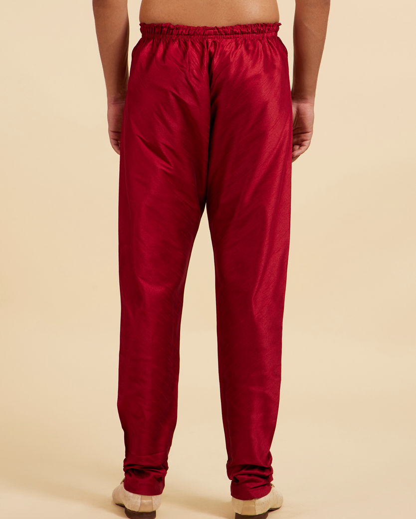 Diwas Men Maroon Red Churidar Pants