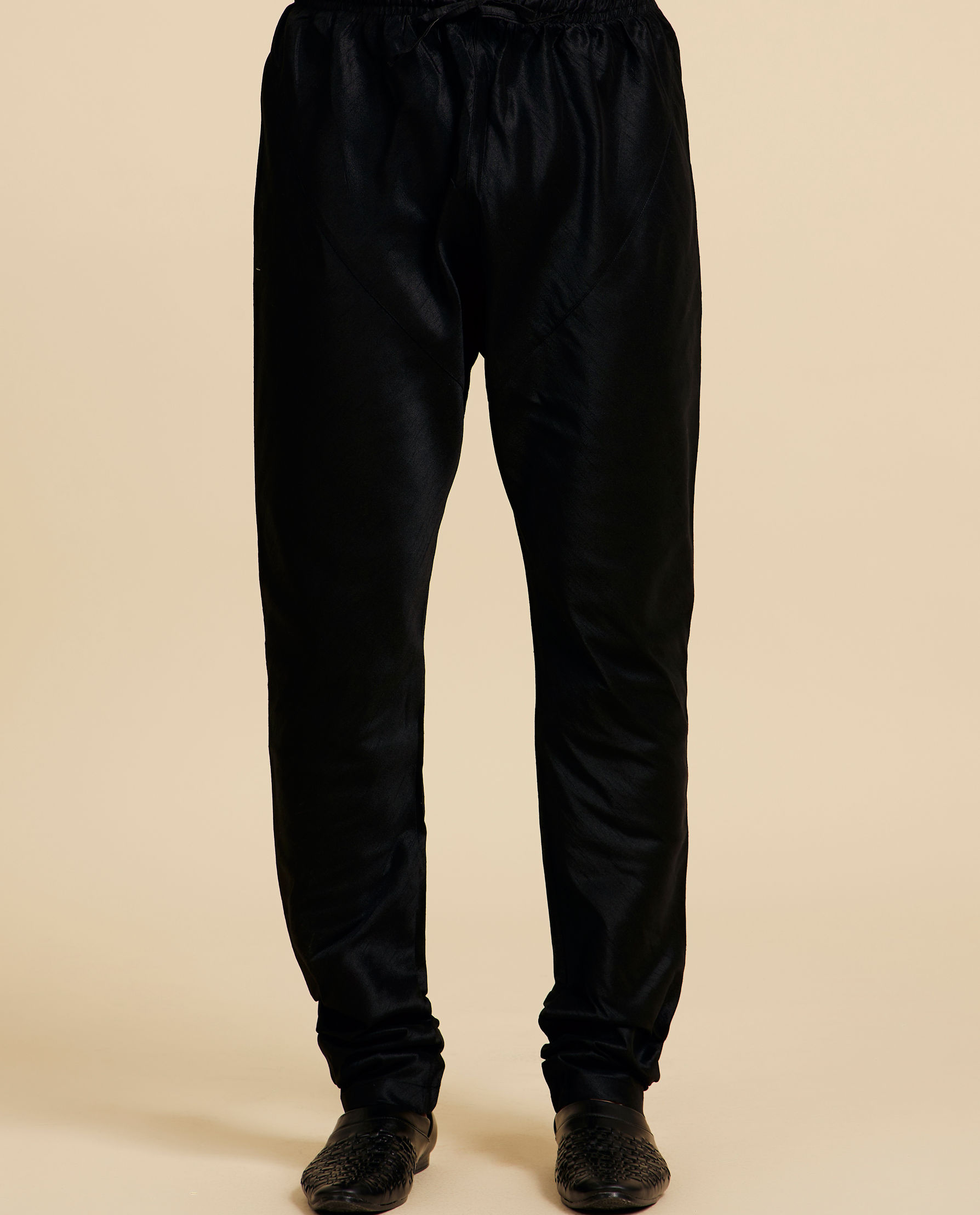 Diwas Men Ebony Black Churidar Pants