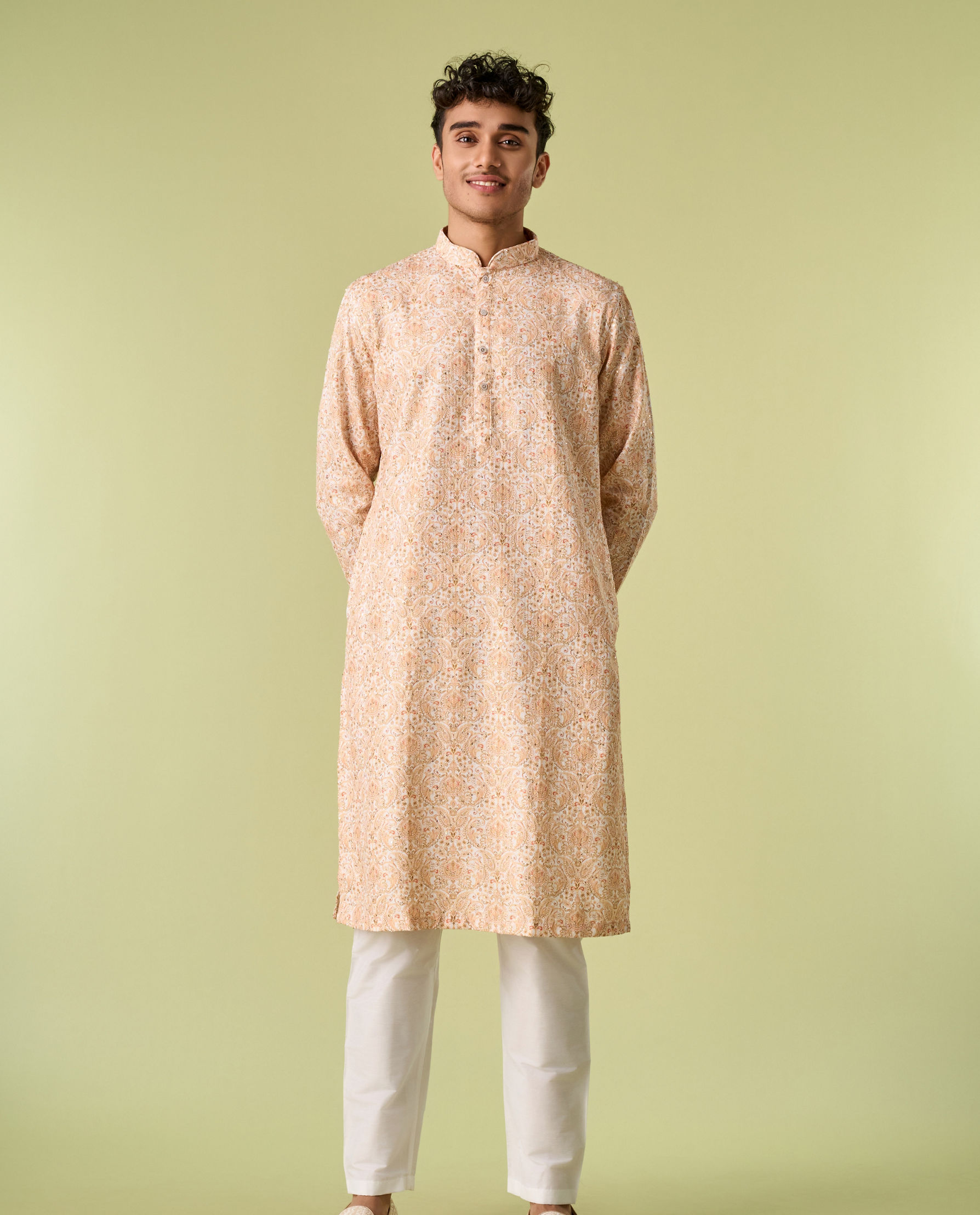 Diwas Men Sunlit Yellow Majesty Kurta Pajama