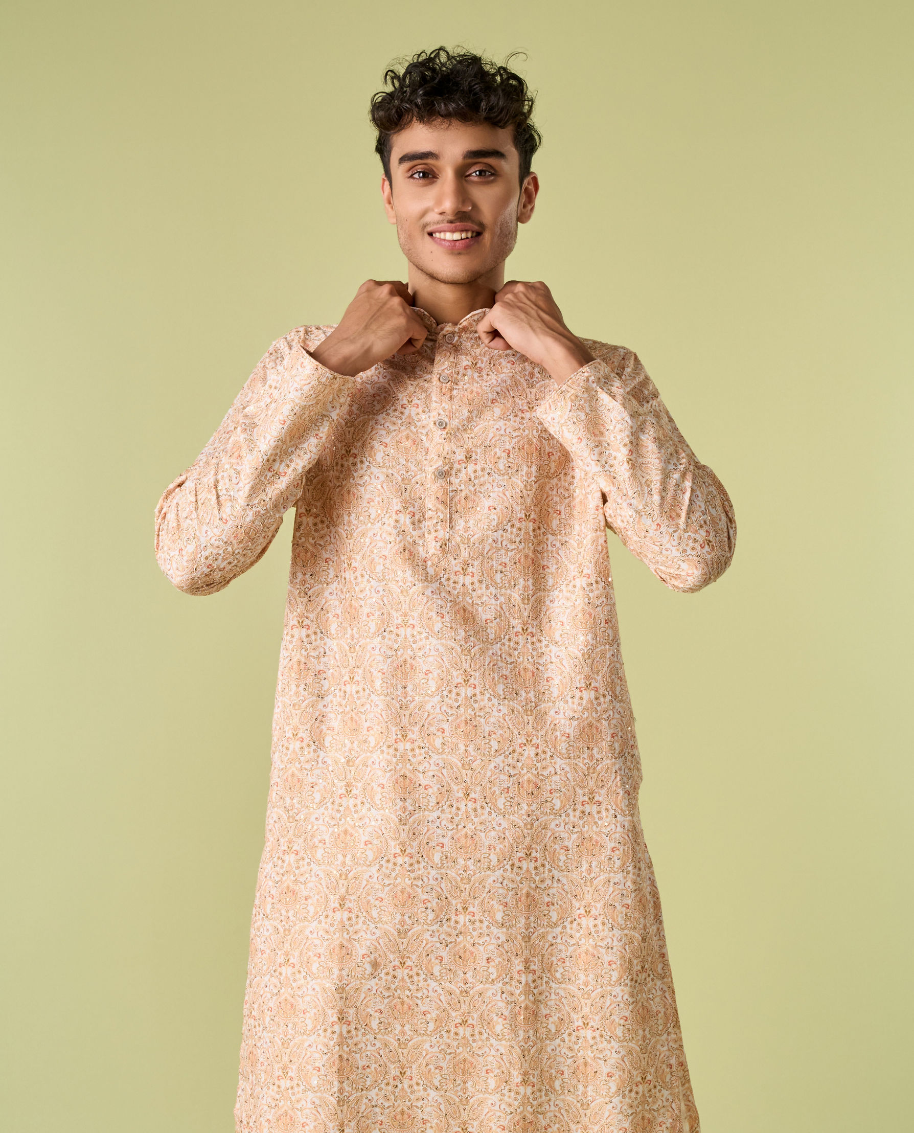 Diwas Men Sunlit Yellow Majesty Kurta Pajama