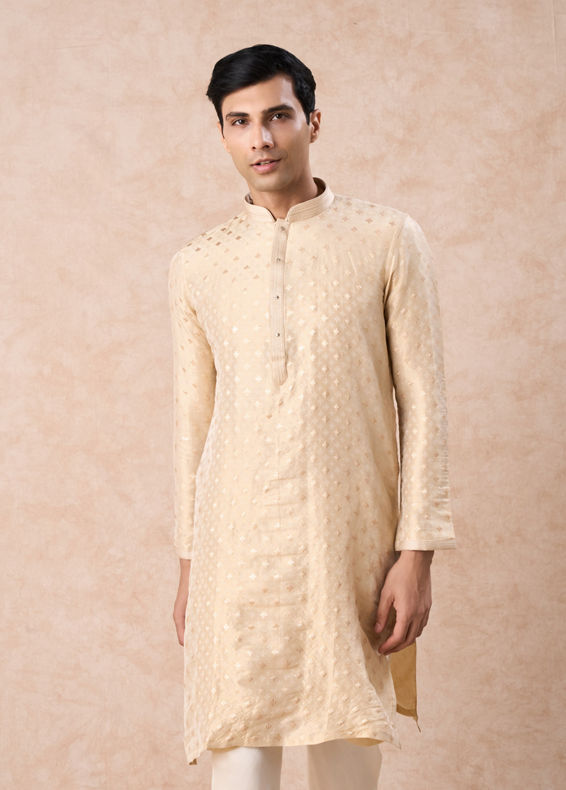 Manyavar Men Golden Glow Kurta Churidar
