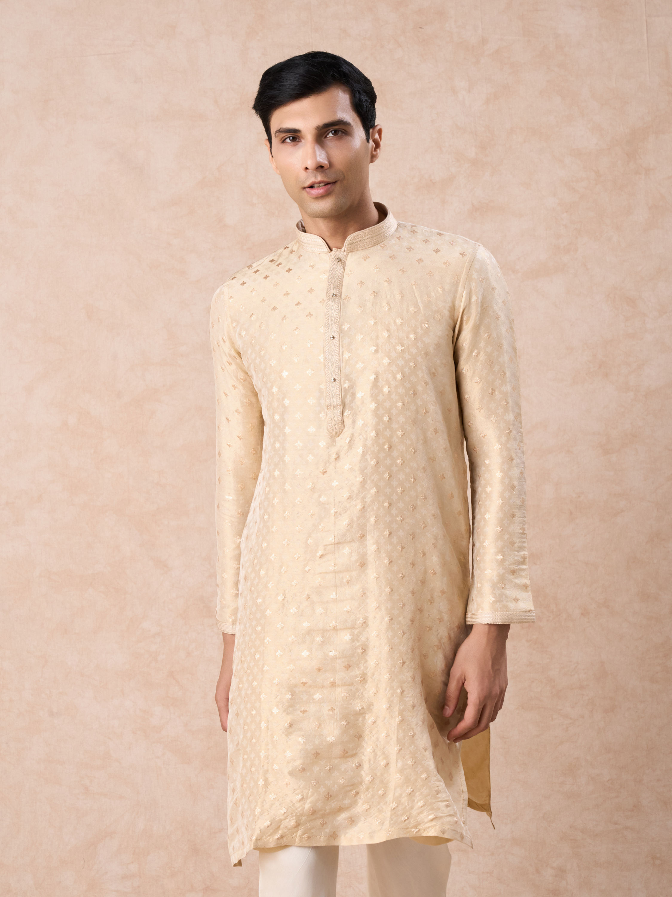 Manyavar Men Golden Glow Kurta Churidar