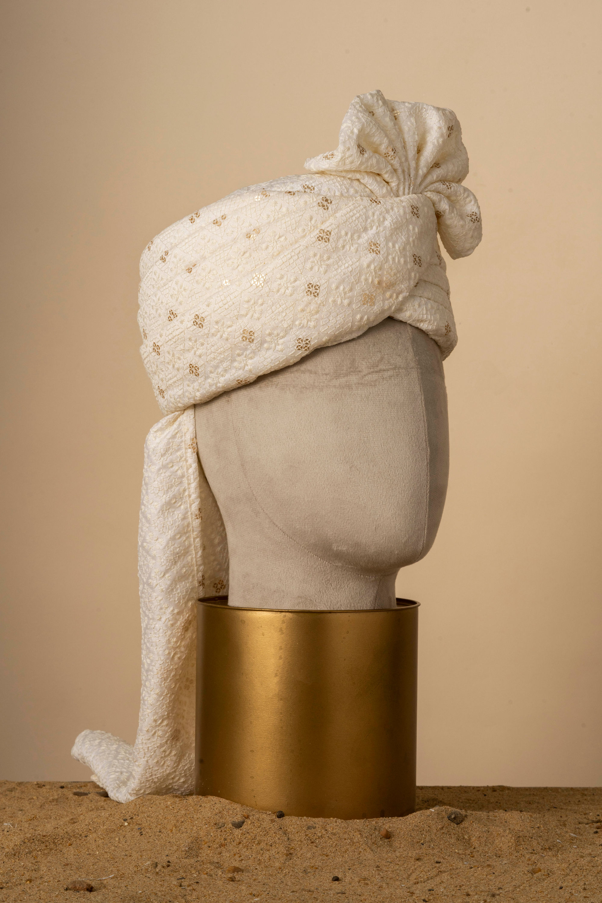 Manyavar Men Cream Elegance Safa