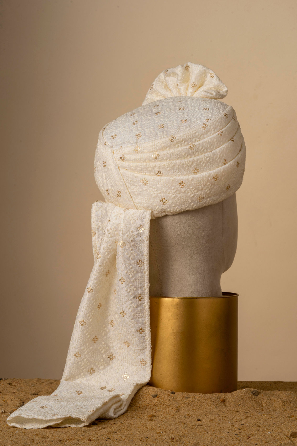 Manyavar Men Cream Elegance Safa