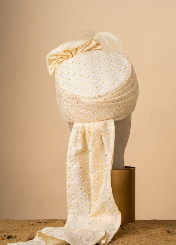 Manyavar Men Regal Beige Art Silk Safa