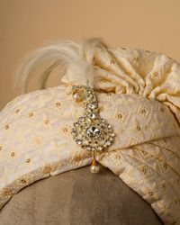 Manyavar Men Regal Beige Art Silk Safa