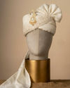 Manyavar Men Regal Cream Colored Silk Safa