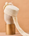 Manyavar Men Cream Art Silk Safa with Brooch