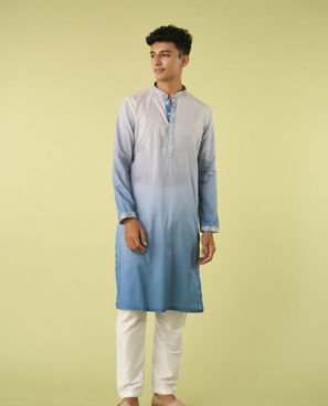 Diwas Men Gorgeous Blue Kurta Jacket Set