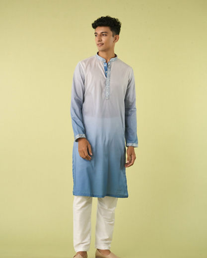 Diwas Men Gorgeous Blue Kurta Jacket Set