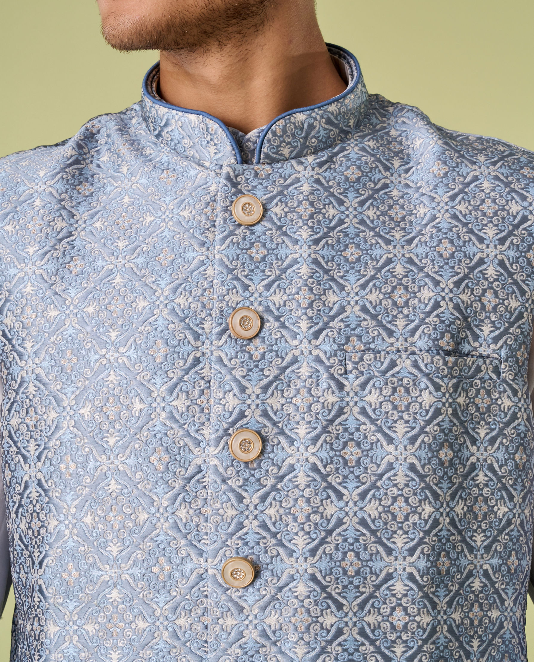 Diwas Men Gorgeous Blue Kurta Jacket Set